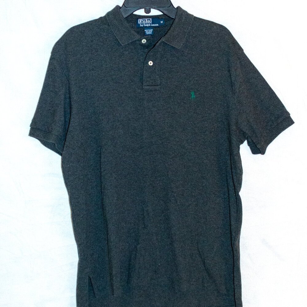 Polo Ralph Lauren Men’s Medium Gray Polo Shirt with Green Logo